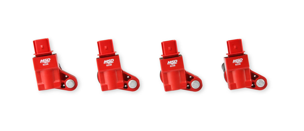 MSD / BLASTER SERIES / IGNITION COIL SET / RED COLOR (82384) *** CHEVROLET CAMARO (2016-2023) 2.0L TURBO