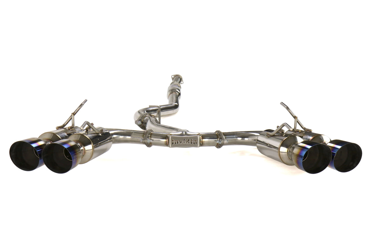INVIDIA / R400 GEMINI / CAT-BACK EXHAUST SYSTEM / TITANIUM BLUE TIPS (HS08ST5GM4ST) *** SUBARU WRX (2008-2014), SUBARU WRX STI (2008-2014) *** HATCHBACK ONLY