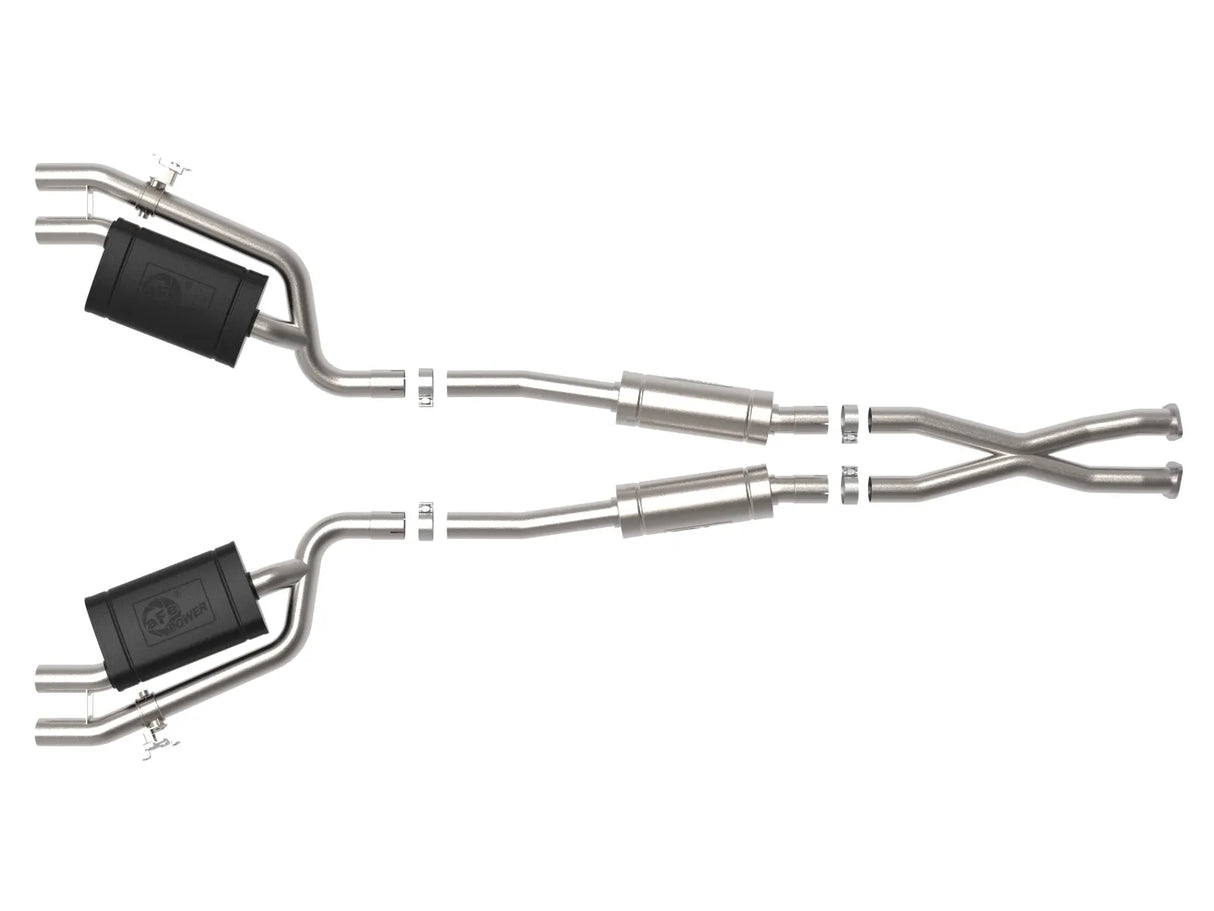 AFE / GEMINI-XV / VALVE CONTROLLED / DUAL CAT-BACK EXHAUST SYSTEM / QUAD FACTORY TIPS (49-37025) *** KIA STINGER GT (2018-2021) 3.3L TWIN TURBO
