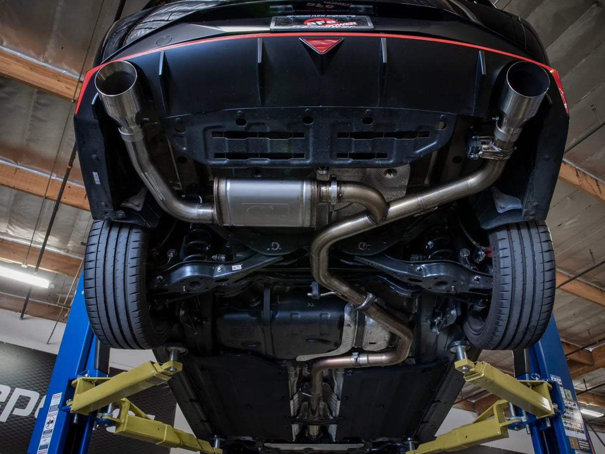 AFE / CAT-BACK EXHAUST SYSTEM / BLACK TIPS (49-37028-B) *** HYUNDAI ELANTRA-N (2022-2025) 2.0L TURBO