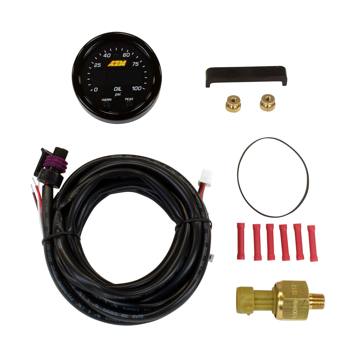 AEM / X-SERIES / OIL PRESSURE GAUGE KIT / INCLUDE SENSOR (30-0301) *** 0-100 PSI RANGE