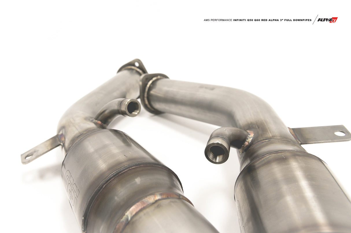 AMS PERFORMANCE / EXHAUST FULL-LENGTH DOWN-PIPE / STREET SPEC / WITH GESI CATS (ALP.28.05.0002-2) *** INFINITI Q50 (2016-2024), INFINITI Q60 (2017-2022), NISSAN Z (2023-2026) 3.0L TWIN TURBO