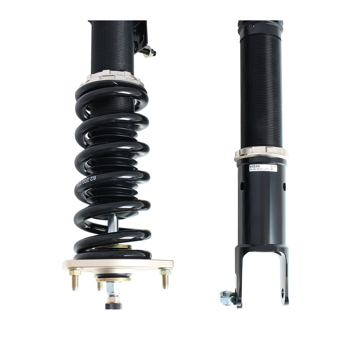 BC RACING / BR SERIES COILOVER / SUSPENSION KIT (D-17-BR) *** INFINITI G35 COUPE RWD (2003-2007), INFINITI G35 SEDAN RWD (2003-2006), NISSAN 350Z (2003-2008) *** FORK STYLE / FRONT LOWER MOUNT