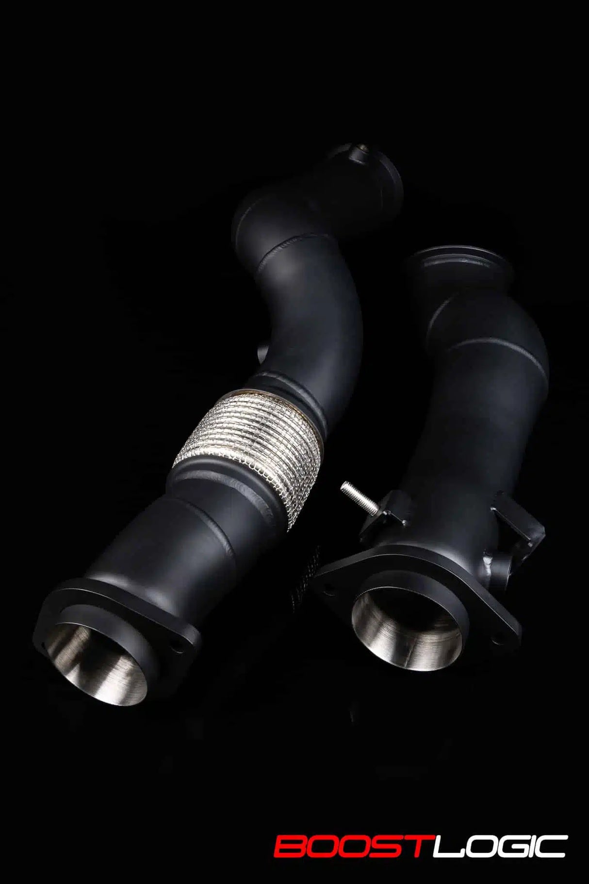 BOOST LOGIC / EXHAUST DOWN-PIPE / WITH CAT DELETE / RACE SPEC / NOT STREET LEGAL (BL-08060602) *** BMW M3 SEDAN / G80 (2021-2026), BMW M4 COUPE / G82 (2021-2026) S58 ENGINE