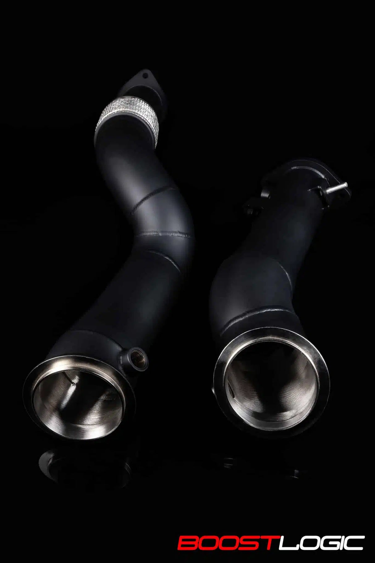 BOOST LOGIC / EXHAUST DOWN-PIPE / WITH CAT DELETE / RACE SPEC / NOT STREET LEGAL (BL-08060602) *** BMW M3 SEDAN / G80 (2021-2026), BMW M4 COUPE / G82 (2021-2026) S58 ENGINE