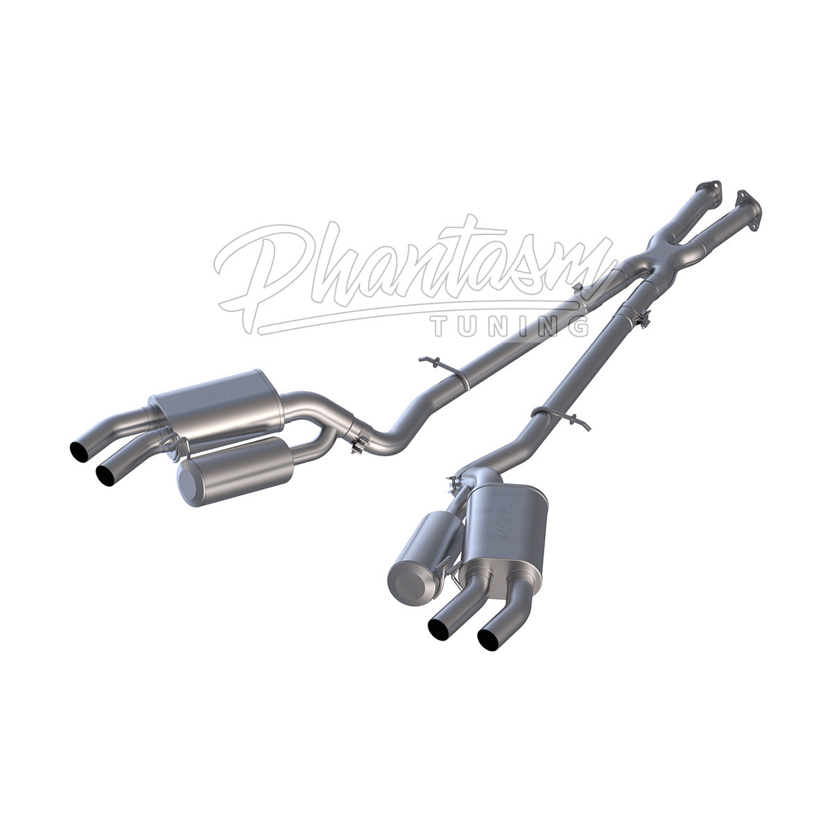 MBRP / ALUMINIZED STEEL / DUAL CAT-BACK EXHAUST SYSTEM / QUAD FACTORY TIPS (S4704AL) *** KIA STINGER GT (2018-2021) 3.3L TWIN TURBO