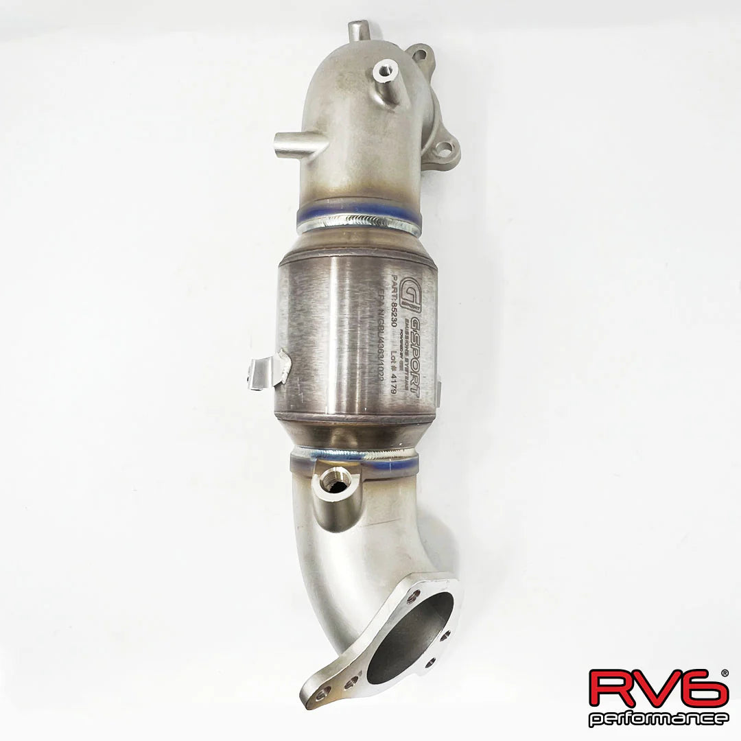 RV6 PERFORMANCE / EXHAUST DOWN-PIPE / WITH GESI 400 CELL HIGH-FLOW CATS (DPC-CIVIC15T-22) *** ACURA INTEGRA (2023-2026), HONDA ACCORD (2018-2022), HONDA CIVIC (2022-2026), HONDA CIVIC SI (2022-2026) 1.5L TURBO