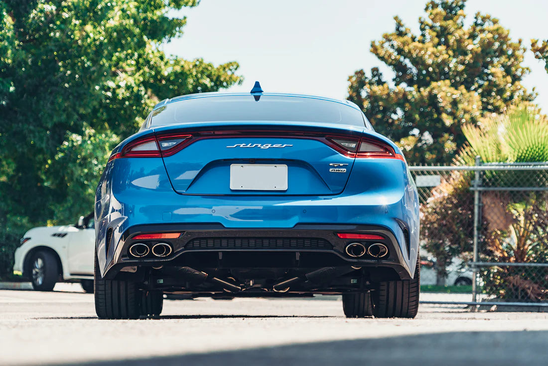 ARK PERFORMANCE / GRIP / DUAL CAT-BACK EXHAUST SYSTEM / QUAD FACTORY TIPS (SM0804-0118G) *** KIA STINGER GT (2018-2021) 3.3L TWIN TURBO