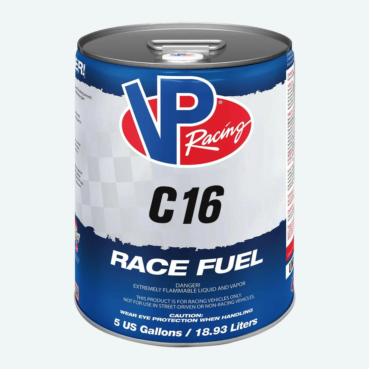 VP RACING (C16) LEADED RACE FUEL / NON-OXYGENATED GAS (5 GALLON PAIL)