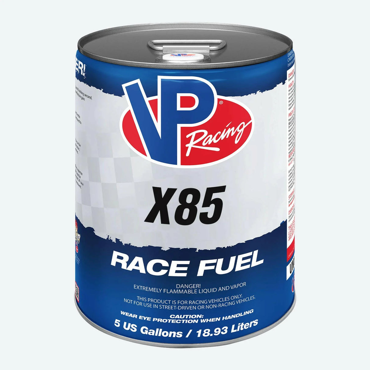 VP RACING (X85) UNLEADED RACE FUEL / OXYGENATED GAS (5 GALLON PAIL)