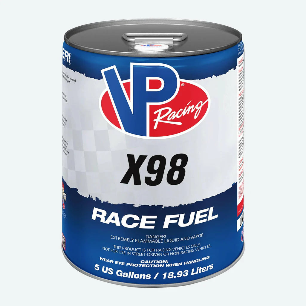 VP RACING (X98) UNLEADED RACE FUEL / OXYGENATED GAS (5 GALLON PAIL)