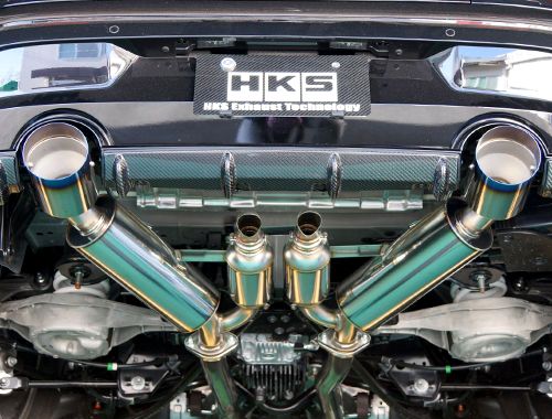 HKS / HI-POWER FULL DUAL MUFFER / CAT-BACK EXHAUST SYSTEM / BURNT TITANIUM TIPS (31014-KN002) *** NISSAN Z (2023-2026) RZ34 / 3.0L TWIN TURBO