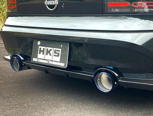 HKS / HI-POWER FULL DUAL MUFFER / CAT-BACK EXHAUST SYSTEM / BURNT TITANIUM TIPS (31014-KN002) *** NISSAN Z (2023-2026) RZ34 / 3.0L TWIN TURBO