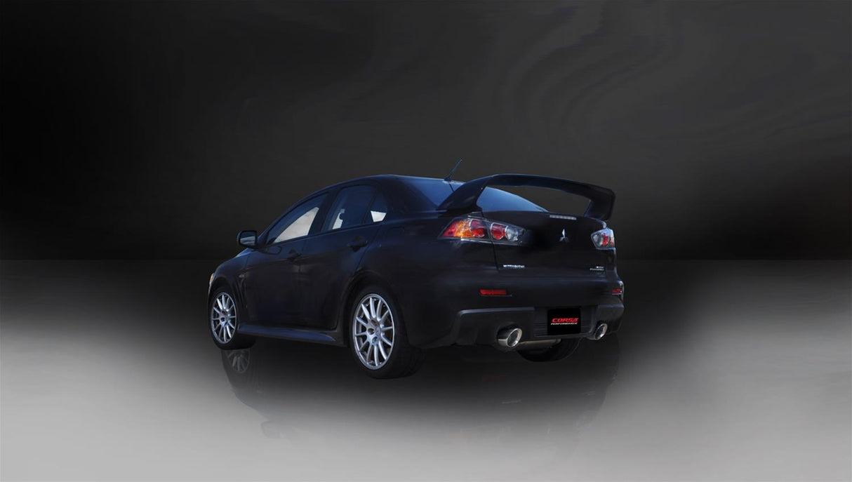 CORSA PERFORMANCE / SPORT SERIES / CAT-BACK EXHAUST SYSTEM / BLACK TIPS (14858BLK) *** MITSUBISHI LANCER EVOLUTION-X (2008-2015) 2.0L TURBO / EVO-X / EVO-10