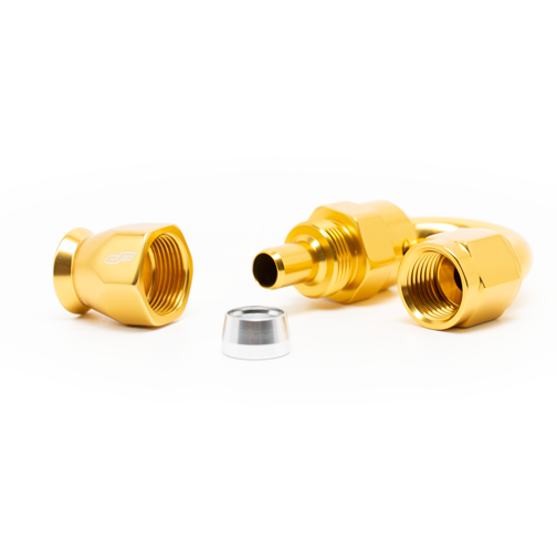 -08 AN 180 Degree Female Aluminum Hose End (PTFE)