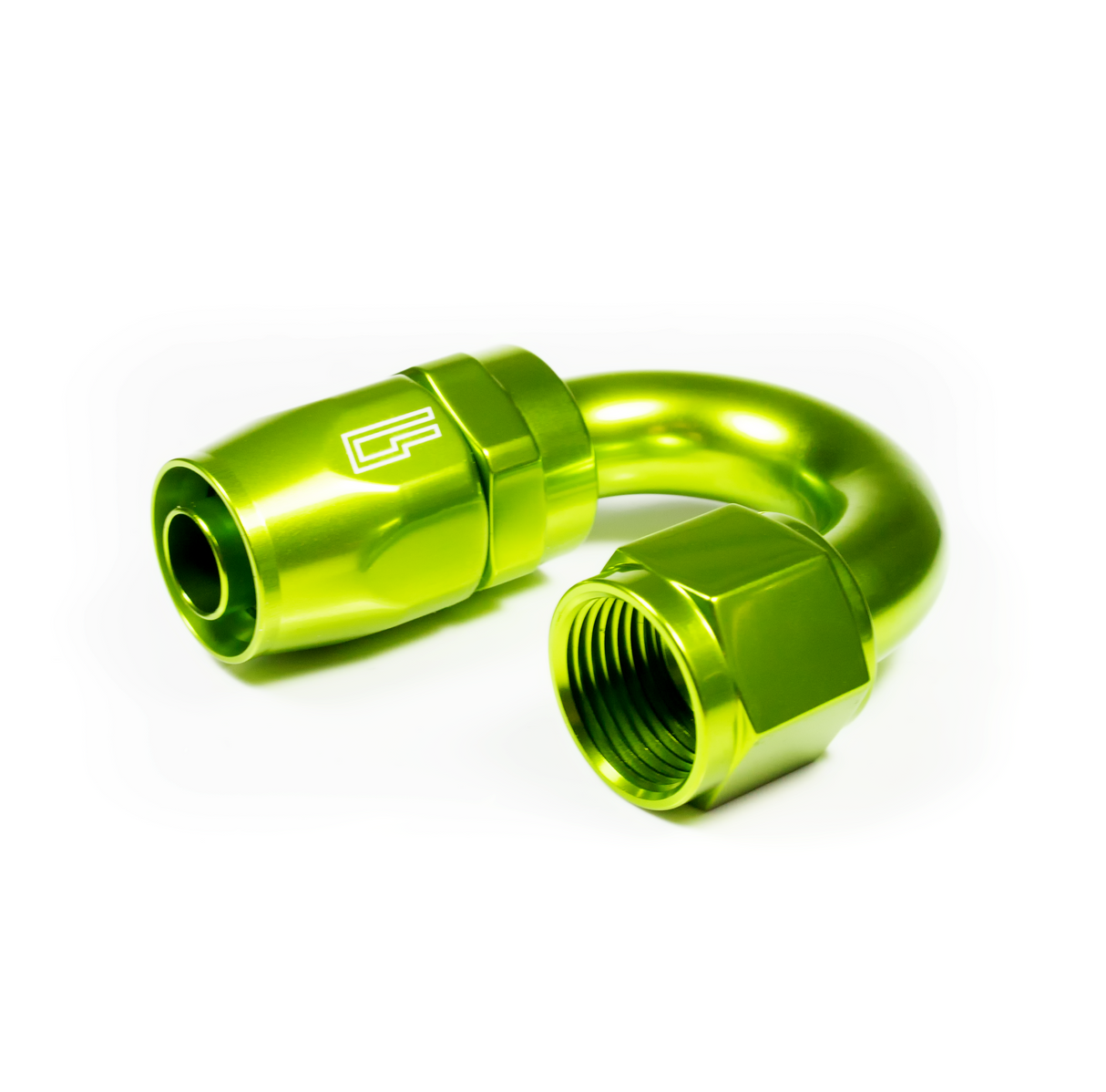 -08 AN 180 Degree Female Aluminum Hose End (PTFE)