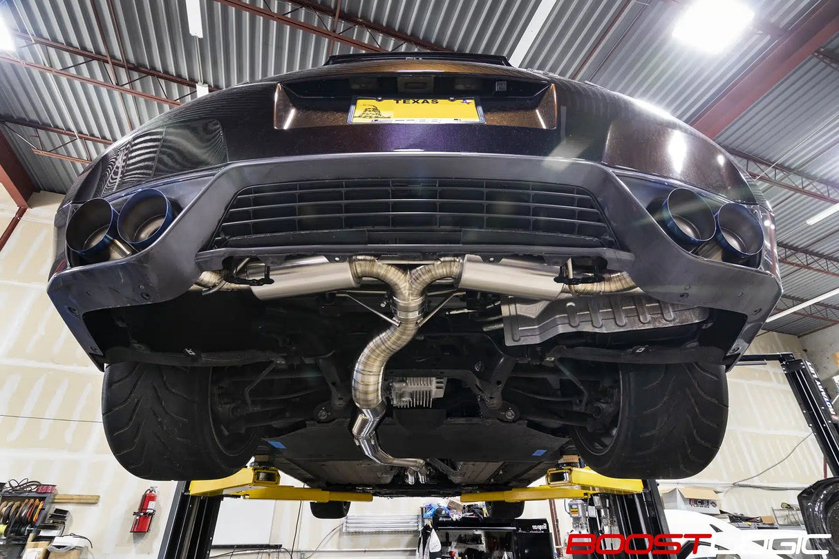 BOOST LOGIC / 4.00 INCH TITANIUM EXHAUST SYSTEM / WITHOUT VALVE CONTROL (BL-02010910) *** NISSAN GTR (2009-2024) R35