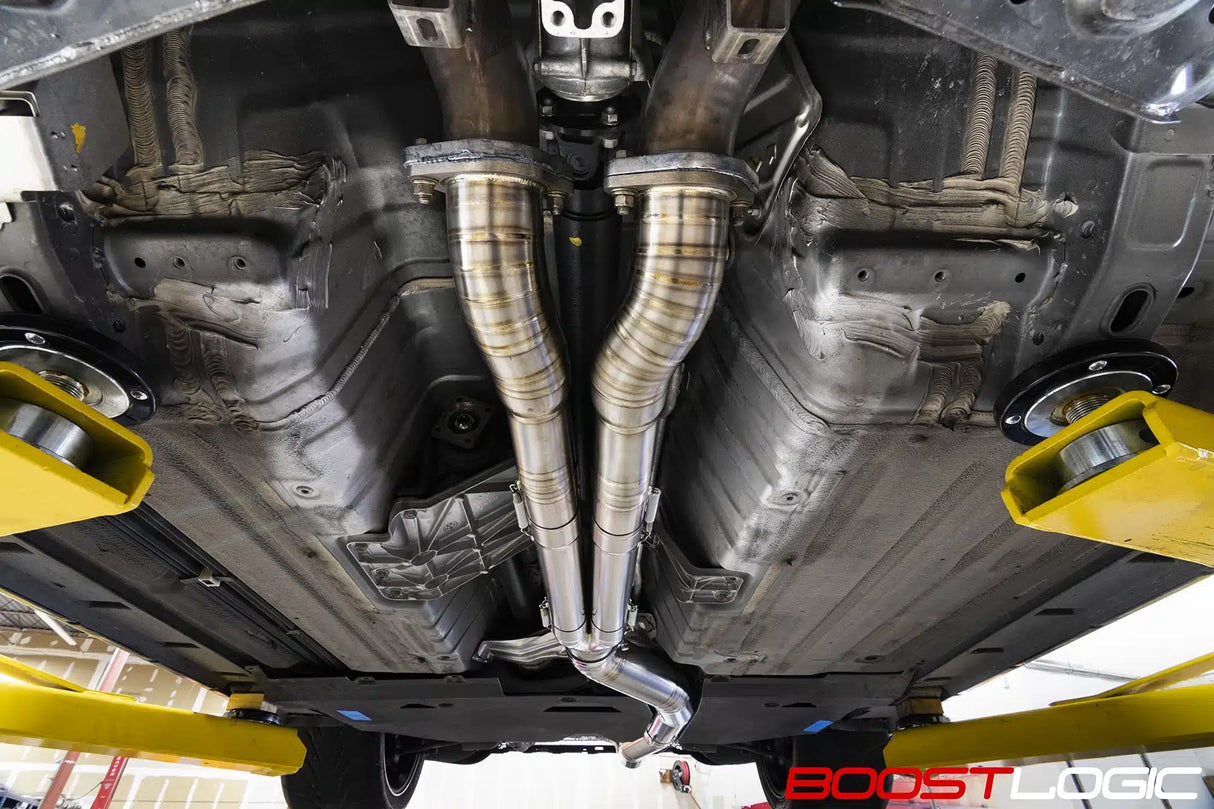 BOOST LOGIC / 4.00 INCH TITANIUM EXHAUST SYSTEM / WITHOUT VALVE CONTROL (BL-02010910) *** NISSAN GTR (2009-2024) R35