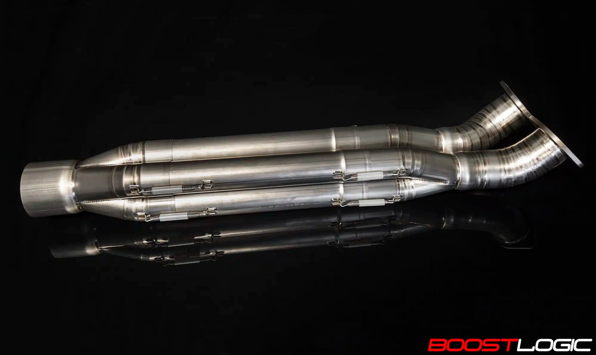 BOOST LOGIC / 4.00 INCH TITANIUM EXHAUST SYSTEM / WITHOUT VALVE CONTROL (BL-02010910) *** NISSAN GTR (2009-2024) R35
