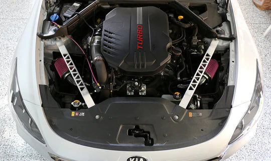 BMS / FRONT STRUT BAR / BILLET ALUMINUM CROSS BRACE *** KIA STINGER (2018-2023)
