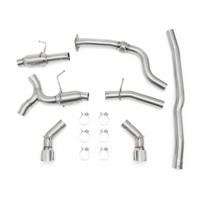 MISHIMOTO / CAT-BACK EXHAUST SYSTEM / DUAL POLISHED TIPS (MMEXH-CAM4-16DTPP) *** CHEVROLET CAMARO (2016-2023) 2.0L TURBO