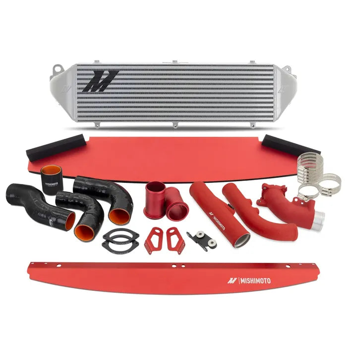 MISHIMOTO / FRONT MOUNT INTERCOOLER KIT / SILVER COLOR / RED PIPING (MMINT-GRC-23KSLRD) *** TOYOTA GR COROLLA (2023-2025) 1.6L TURBO