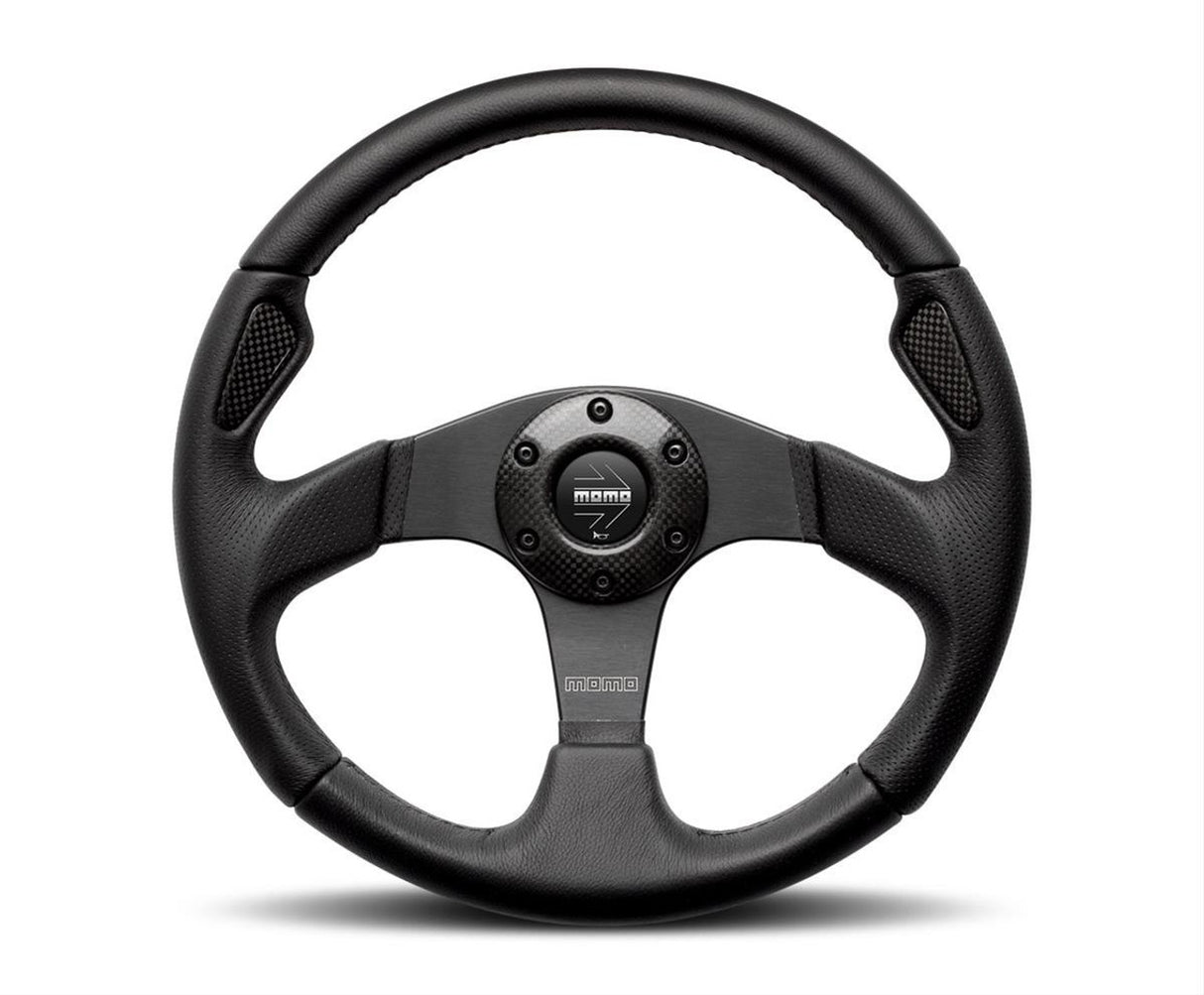 MOMO / JET CARBON FIBER / 320 MM STEERING WHEEL / BLACK LEATHER / BLACK SPOKE (JET32BK0B)
