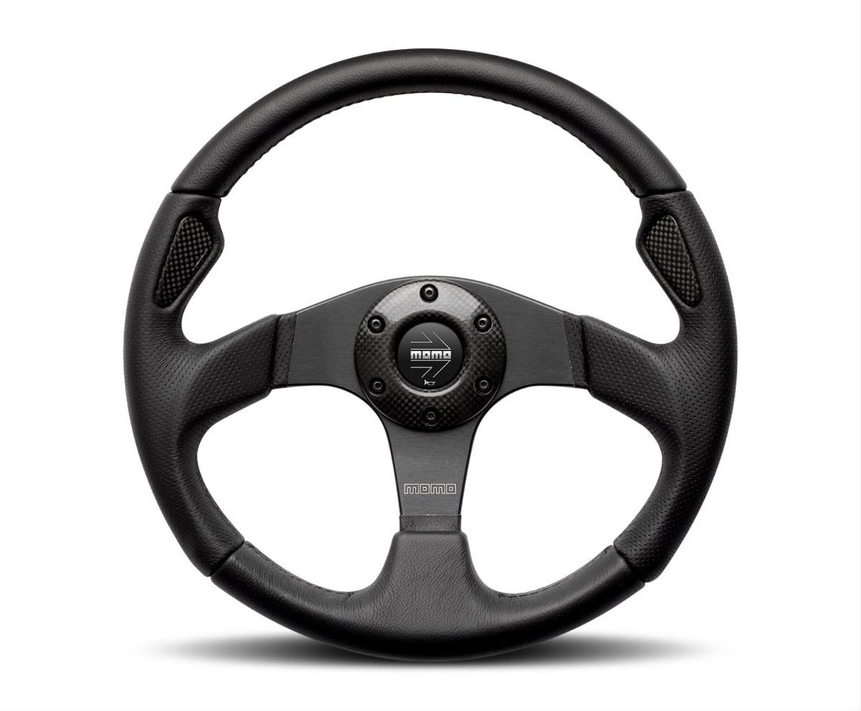 MOMO / JET CARBON FIBER / 350 MM STEERING WHEEL / BLACK LEATHER / BLACK SPOKE (JET35BK0B)