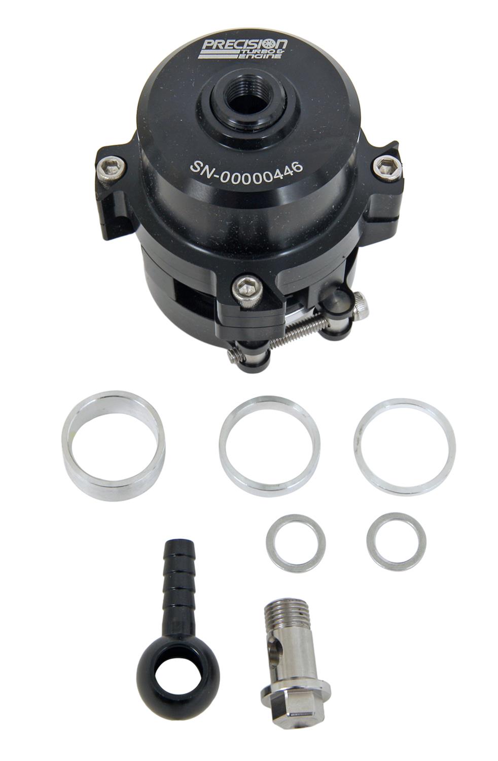 PRECISION TURBO / PTE 33 MM BOV / BLOW OFF VALVE / V-BAND FLANGE / BLACK COLOR (PBO083-2000) *** UNIVERSAL APPLICATIONS
