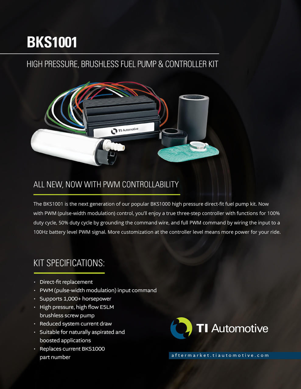 TI AUTOMOTIVE / WALBRO E5LM / IN-TANK BRUSHLESS FUEL PUMP / WITH CONTROLLER (BKS-1001-4)
