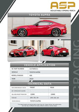 BC RACING / ASP SERIES / HEIGHT ADJUSTABLE LOWERING SPRING KIT / WITH FRONT CAMBER KIT (131TA001C1) *** TOYOTA GR SUPRA (2020-2026) MK5 / A90 / A91