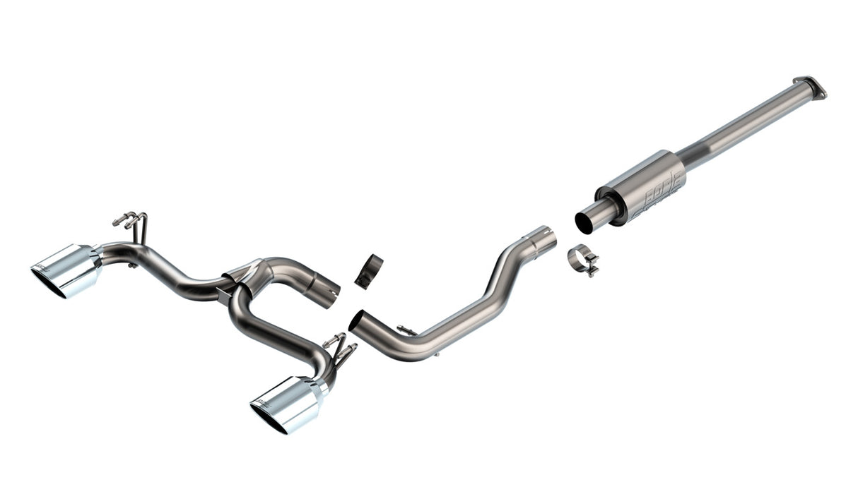 BORLA / S-TYPE / CAT-BACK EXHAUST SYSTEM / STAINLESS CHROME TIPS (140285) *** MITSUBISHI LANCER EVO 10 (2008-2015) 2.0L TURBO