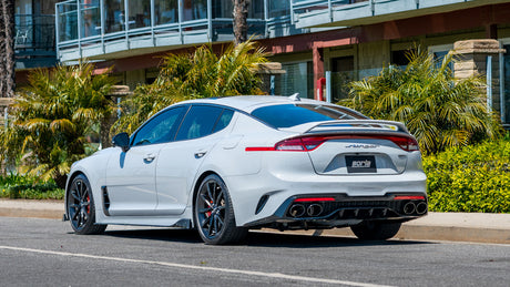 BORLA / S-TYPE / DUAL CAT-BACK EXHAUST SYSTEM / QUAD FACTORY TIPS (140936) *** KIA STINGER GT (2022-2023) 3.3L TWIN TURBO