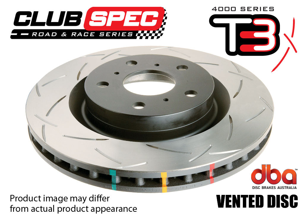 DBA 4000 SERIES / T3 CLUB SPEC / FRONT SLOTTED BRAKE ROTORS / SOLD AS SINGLES (DBA42224S) *** MITSUBISHI LANCER EVO-X (2008-2015) 2.0L TURBO