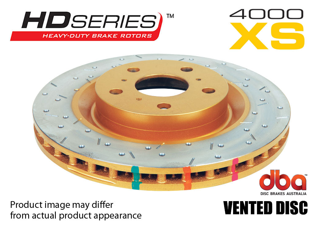 DBA 4000 SERIES / XS GOLD / FRONT DRILLED AND SLOTTED BRAKE ROTORS / SOLD AS SINGLES (DBA42224XS) *** MITSUBISHI LANCER EVO-X (2008-2015) 2.0L TURBO