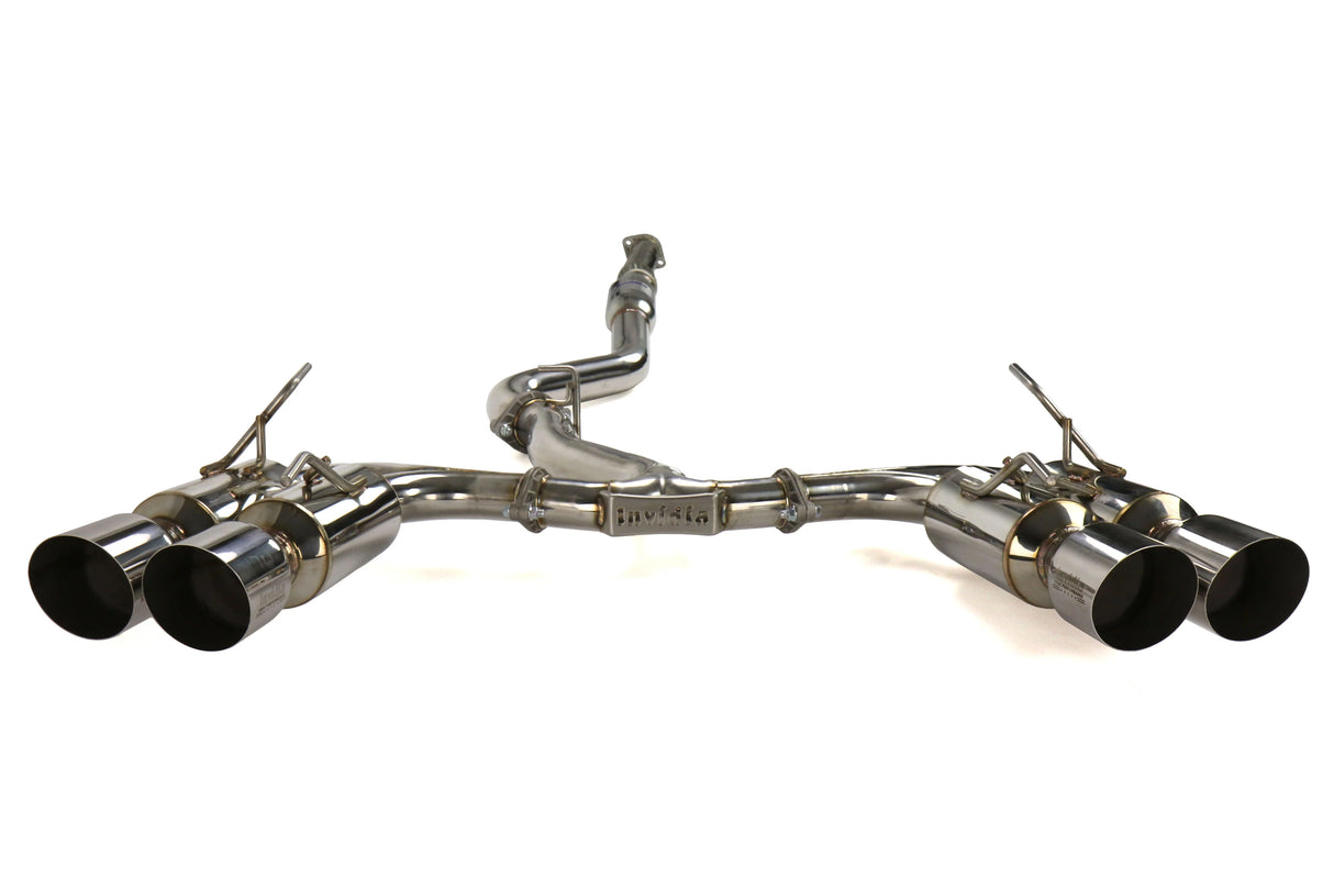 INVIDIA / R400 GEMINI / CAT-BACK EXHAUST SYSTEM / STAINLESS STEEL TIPS (HS08ST5GM4SS) *** SUBARU WRX (2008-2014), SUBARU WRX STI (2008-2014) *** HATCHBACK ONLY