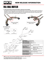 HKS / HI-POWER FULL DUAL MUFFER / CAT-BACK EXHAUST SYSTEM / BURNT TITANIUM TIPS (31014-KN002) *** NISSAN Z (2023-2026) RZ34 / 3.0L TWIN TURBO