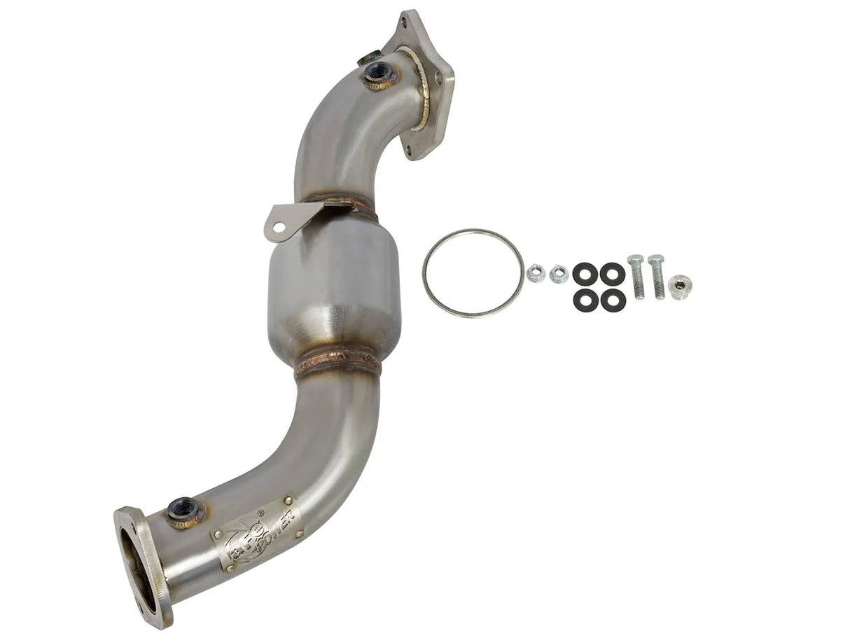 AFE / TWISTED STEEL 3.00 INCH EXHAUST / TURBO DOWN-PIPE WITH HIGH FLOW CAT (48-34126-HC) *** CADILLAC ATS (2013-2019), CHEVROLET CAMARO (2016-2023) 2.0L TURBO