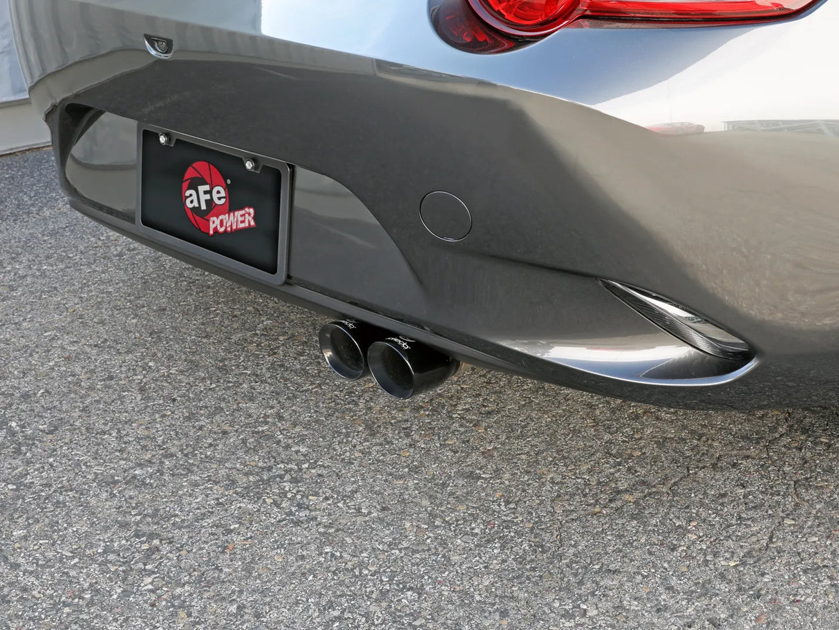 AFE / TAKEDA / AXLE-BACK EXHAUST SYSTEM / BLACK TIPS (49-37004-B) *** MAZDA MX5 MIATA (2016-2026) 2.0L ENGINE