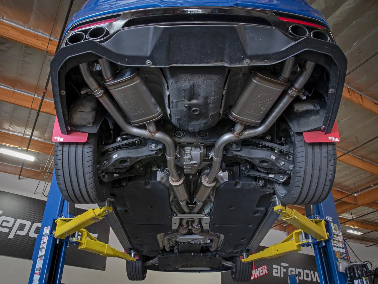 AFE / GEMINI-XV / VALVE CONTROLLED / DUAL CAT-BACK EXHAUST SYSTEM / QUAD FACTORY TIPS (49-37025) *** KIA STINGER GT (2018-2021) 3.3L TWIN TURBO
