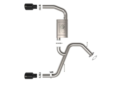 AFE / AXLE-BACK EXHAUST SYSTEM / BLACK TIPS (49-37027-B) *** HYUNDAI ELANTRA-N (2022-2025) 2.0L TURBO