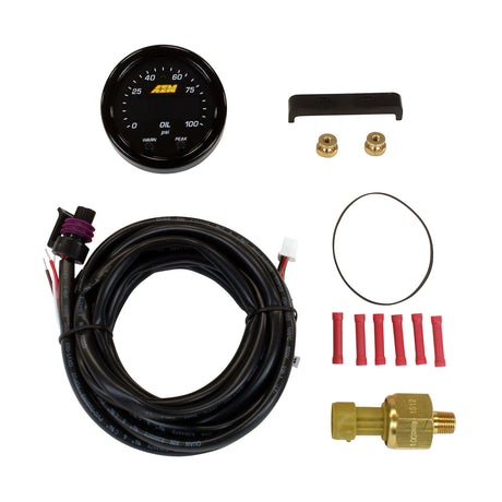 AEM / X-SERIES / OIL PRESSURE GAUGE KIT / INCLUDE SENSOR (30-0301) *** 0-100 PSI RANGE