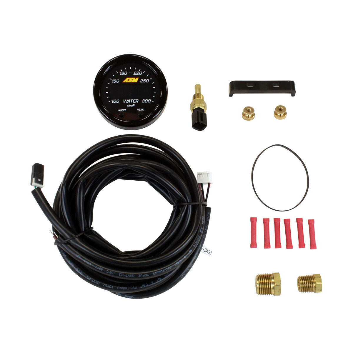AEM / X-SERIES / OIL TEMPERATURE GAUGE KIT / INCLUDE SENSOR (30-0302) *** 100F-300F / 40C-150C RANGE