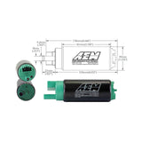 AEM / 340 LPH / GAS + E85 COMPATIBLE / IN-TANK UNIVERSAL HIGH FLOW FUEL PUMP (50-1200)