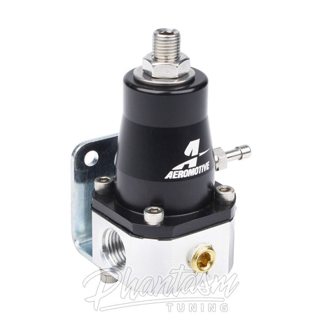 AEROMOTIVE / FUEL PRESSURE REGULATOR / COMPACT EFI (13129) *** BLACK TOP / SILVER BASE / -6 ORB INLET / -6 ORB OUTLET / -6 ORB RETURN