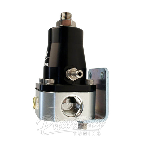 AEROMOTIVE / FUEL PRESSURE REGULATOR / COMPACT EFI (13129) *** BLACK TOP / SILVER BASE / -6 ORB INLET / -6 ORB OUTLET / -6 ORB RETURN