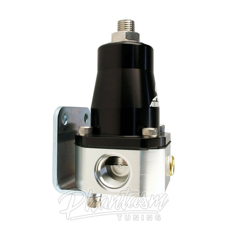 AEROMOTIVE / FUEL PRESSURE REGULATOR / COMPACT EFI (13129) *** BLACK TOP / SILVER BASE / -6 ORB INLET / -6 ORB OUTLET / -6 ORB RETURN