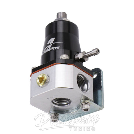 AEROMOTIVE / FUEL PRESSURE REGULATOR / COMPACT EFI (13129) *** BLACK TOP / SILVER BASE / -6 ORB INLET / -6 ORB OUTLET / -6 ORB RETURN