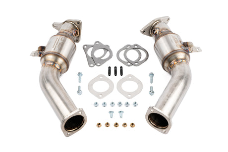 AMS PERFORMANCE / EXHAUST LOWER DOWN-PIPE / STREET SPEC / WITH GESI CATS (AMS.53.05.0001-2) *** INFINITI Q50 (2016-2024), INFINITI Q60 (2017-2022), NISSAN Z (2023-2026) 3.0L TWIN TURBO