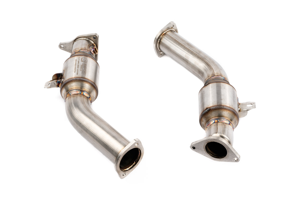 AMS PERFORMANCE / EXHAUST LOWER DOWN-PIPE / STREET SPEC / WITH GESI CATS (AMS.53.05.0001-2) *** INFINITI Q50 (2016-2024), INFINITI Q60 (2017-2022), NISSAN Z (2023-2026) 3.0L TWIN TURBO